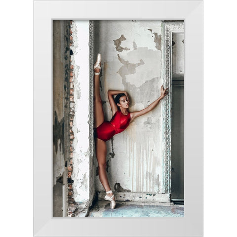 Red Passion White Modern Wood Framed Art Print by Bolgov, Ruslan