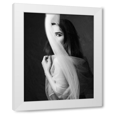 Untitled White Modern Wood Framed Art Print by Mokhtari, Mehdi