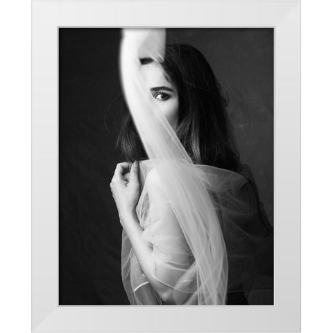 Untitled White Modern Wood Framed Art Print by Mokhtari, Mehdi