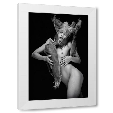 Warrior White Modern Wood Framed Art Print by Gil Raga, Joan