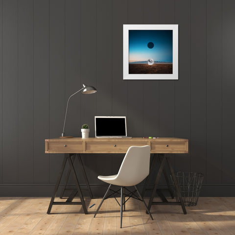 Drop White Modern Wood Framed Art Print by Zare, Hossein