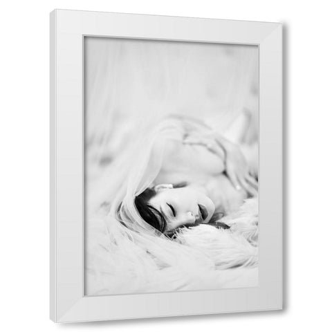 Untitled White Modern Wood Framed Art Print by Tu, Jing Xin