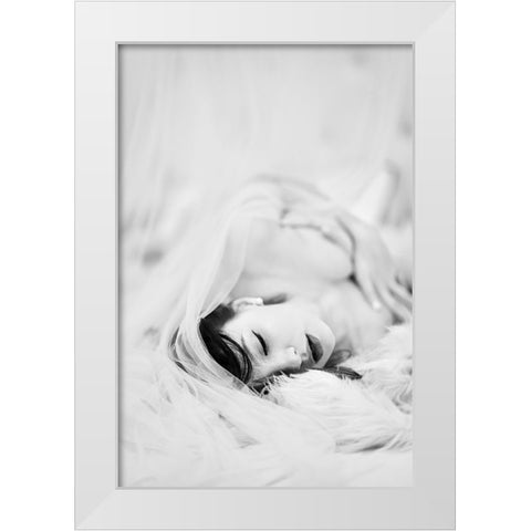 Untitled White Modern Wood Framed Art Print by Tu, Jing Xin