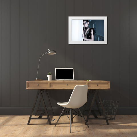 Dark Beauty White Modern Wood Framed Art Print by Rozenzvig, Carmit