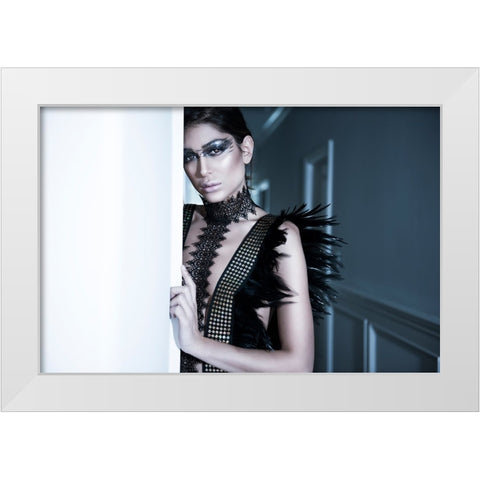 Dark Beauty White Modern Wood Framed Art Print by Rozenzvig, Carmit