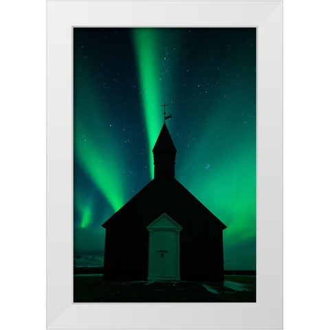 Glory White Modern Wood Framed Art Print by Xu, Tony