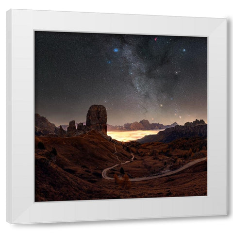 Ghosts Of Cinque Torri White Modern Wood Framed Art Print by Smid Master, Jan