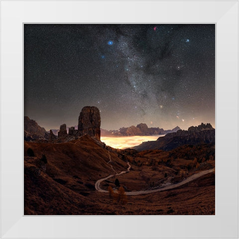 Ghosts Of Cinque Torri White Modern Wood Framed Art Print by Smid Master, Jan