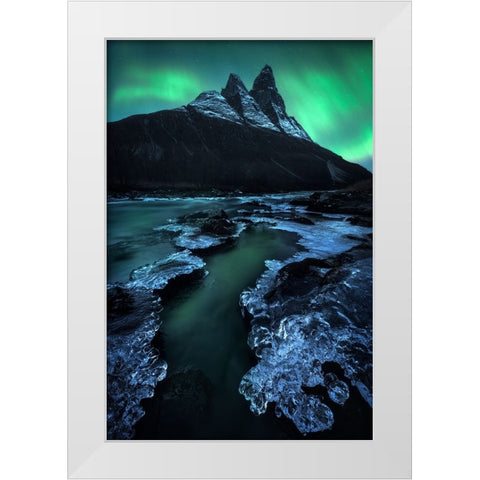 Arctic Night White Modern Wood Framed Art Print by Gastager, Daniel