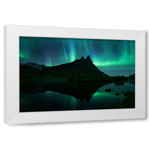 Lightshow White Modern Wood Framed Art Print by Bogaerts, Sus