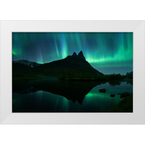 Lightshow White Modern Wood Framed Art Print by Bogaerts, Sus