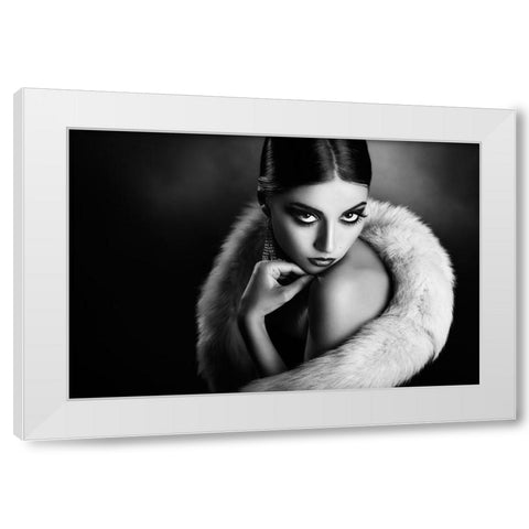 Diva3 White Modern Wood Framed Art Print by Tambe, Peppe