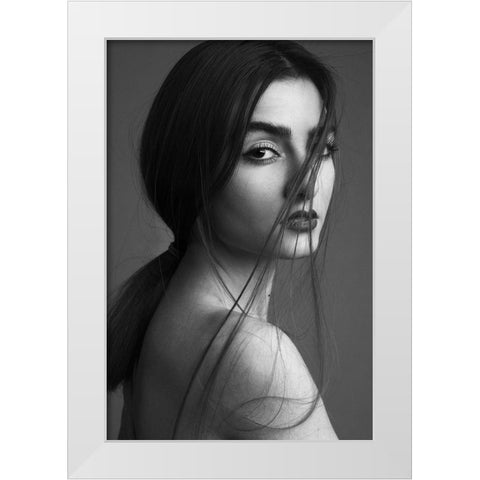Saghar White Modern Wood Framed Art Print by behnamkhoramshahi