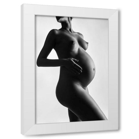 33 Weeks White Modern Wood Framed Art Print by Valevicius, Aurimas