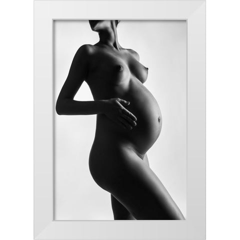 33 Weeks White Modern Wood Framed Art Print by Valevicius, Aurimas