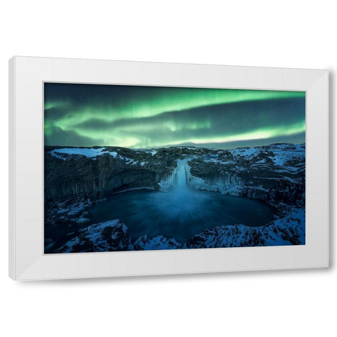 Aurora Borealis White Modern Wood Framed Art Print by Martin Castan, David