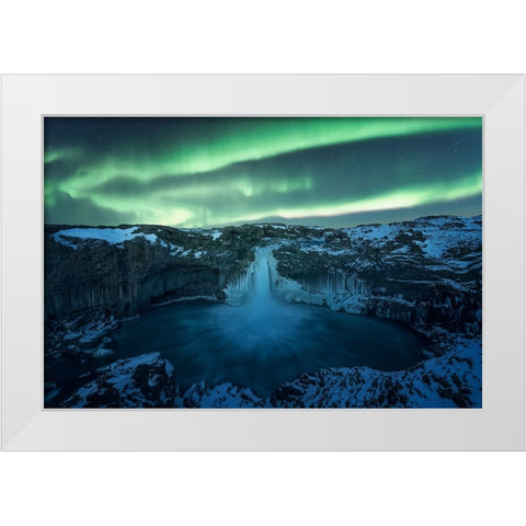 Aurora Borealis White Modern Wood Framed Art Print by Martin Castan, David