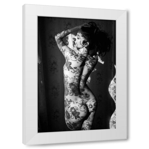 Lace White Modern Wood Framed Art Print by Faletkin, Mikhail