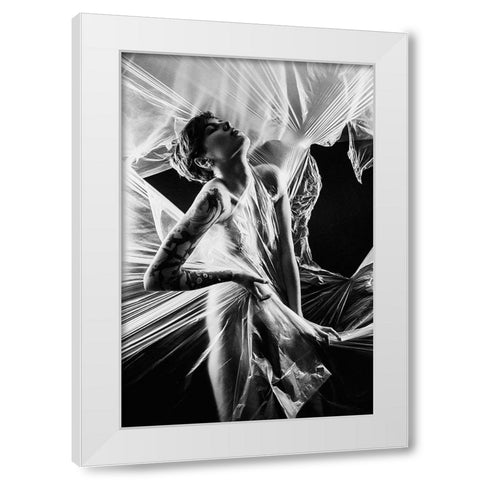 Untitled White Modern Wood Framed Art Print by Bousca, Bogdan