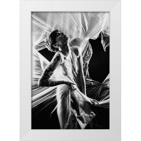 Untitled White Modern Wood Framed Art Print by Bousca, Bogdan