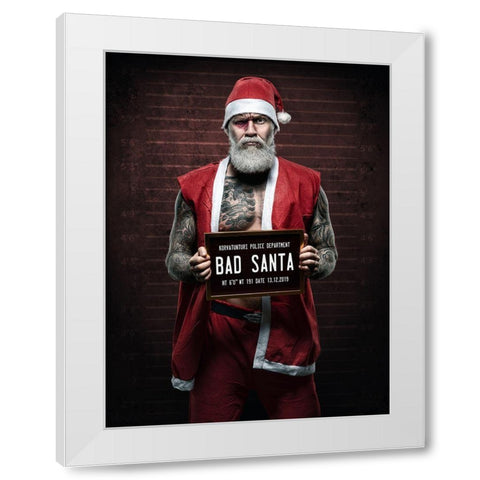 Xmas Is Cancelled White Modern Wood Framed Art Print by Damsten, Petri