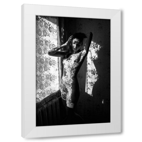 Lace 3 White Modern Wood Framed Art Print by Faletkin, Mikhail