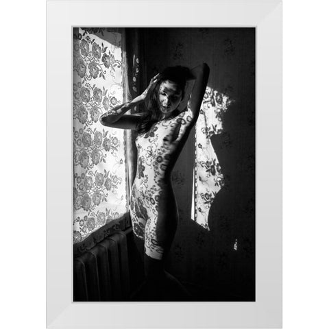 Lace 3 White Modern Wood Framed Art Print by Faletkin, Mikhail