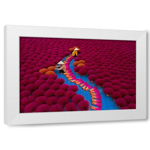 Incensing Work White Modern Wood Framed Art Print by Khan Ronnie, Azim