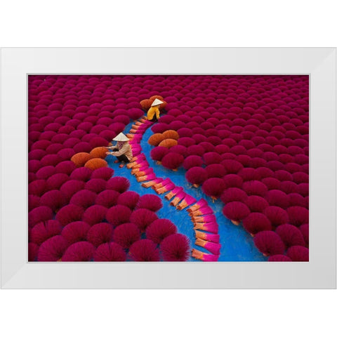 Incensing Work White Modern Wood Framed Art Print by Khan Ronnie, Azim