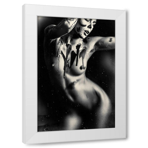 Untitled White Modern Wood Framed Art Print by Bousca, Bogdan