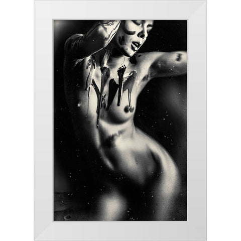 Untitled White Modern Wood Framed Art Print by Bousca, Bogdan