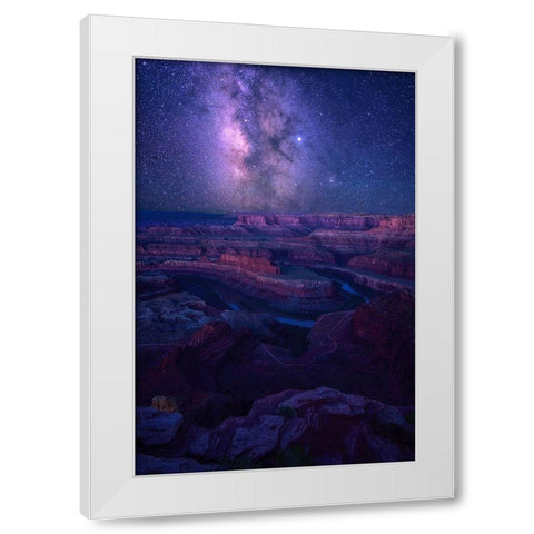 Milky Way Over Dead Horse Point White Modern Wood Framed Art Print by Xu, Mei