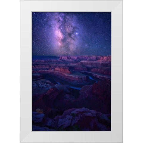 Milky Way Over Dead Horse Point White Modern Wood Framed Art Print by Xu, Mei