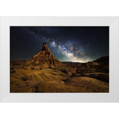 Visiting Mars White Modern Wood Framed Art Print by Ionut Dascalu, Andrei