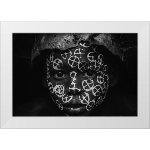 No.101 White Modern Wood Framed Art Print by M, Adirek