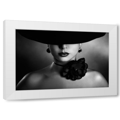 Enigma White Modern Wood Framed Art Print by Tambe, Peppe