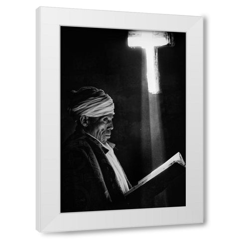 The Holy Book White Modern Wood Framed Art Print by Cavalli, Giovanni