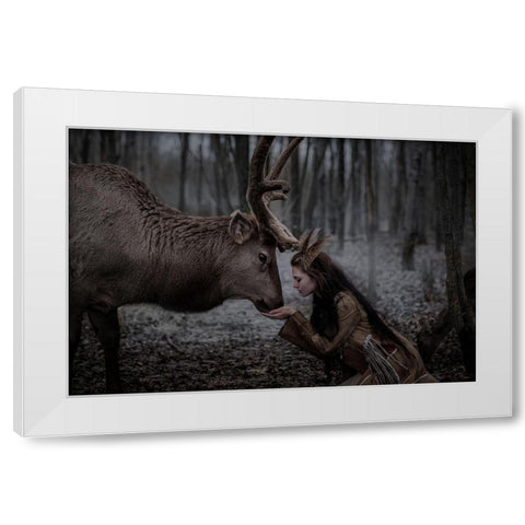 * White Modern Wood Framed Art Print by Barantseva, Olga