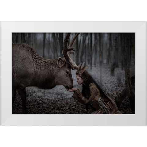* White Modern Wood Framed Art Print by Barantseva, Olga