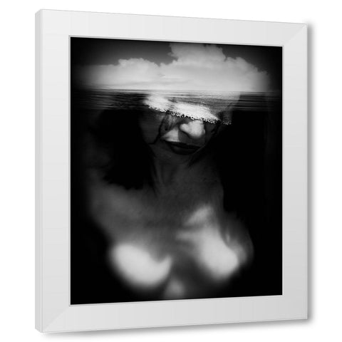 Untitled White Modern Wood Framed Art Print by Bousca, Bogdan