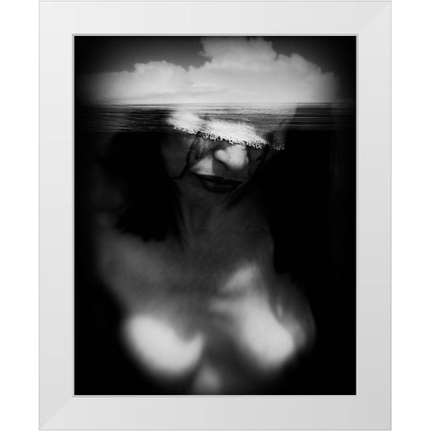 Untitled White Modern Wood Framed Art Print by Bousca, Bogdan