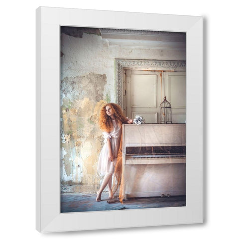 Redhead Muse White Modern Wood Framed Art Print by Bolgov (Axe), Ruslan