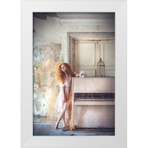 Redhead Muse White Modern Wood Framed Art Print by Bolgov (Axe), Ruslan