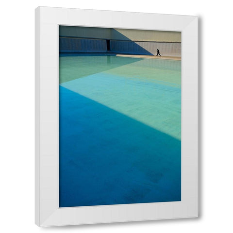 Zig Zag Effect White Modern Wood Framed Art Print by Joseph, Florentinus