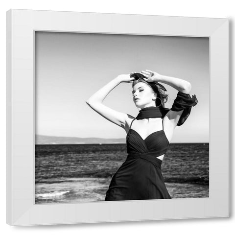 Model White Modern Wood Framed Art Print by OTU, Metin