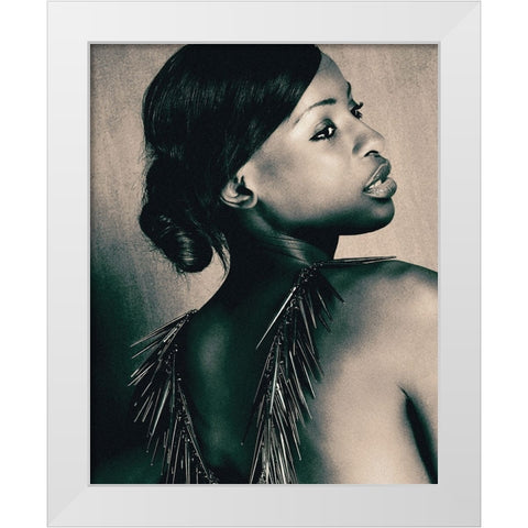 Sguardo White Modern Wood Framed Art Print by Affolti, Giordano