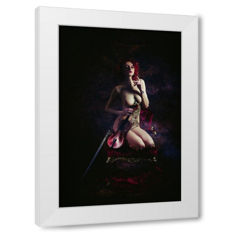 The Violinist White Modern Wood Framed Art Print by Bolgov (Axe), Ruslan
