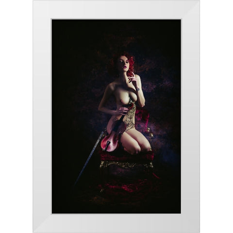 The Violinist White Modern Wood Framed Art Print by Bolgov (Axe), Ruslan