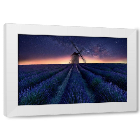 Lavender Night White Modern Wood Framed Art Print by Antonio Trivino, Jose
