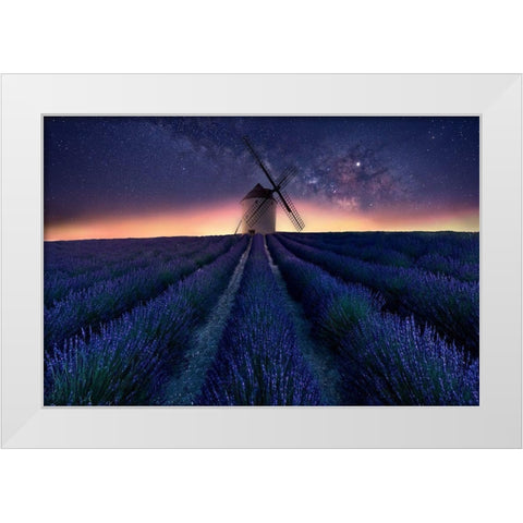 Lavender Night White Modern Wood Framed Art Print by Antonio Trivino, Jose